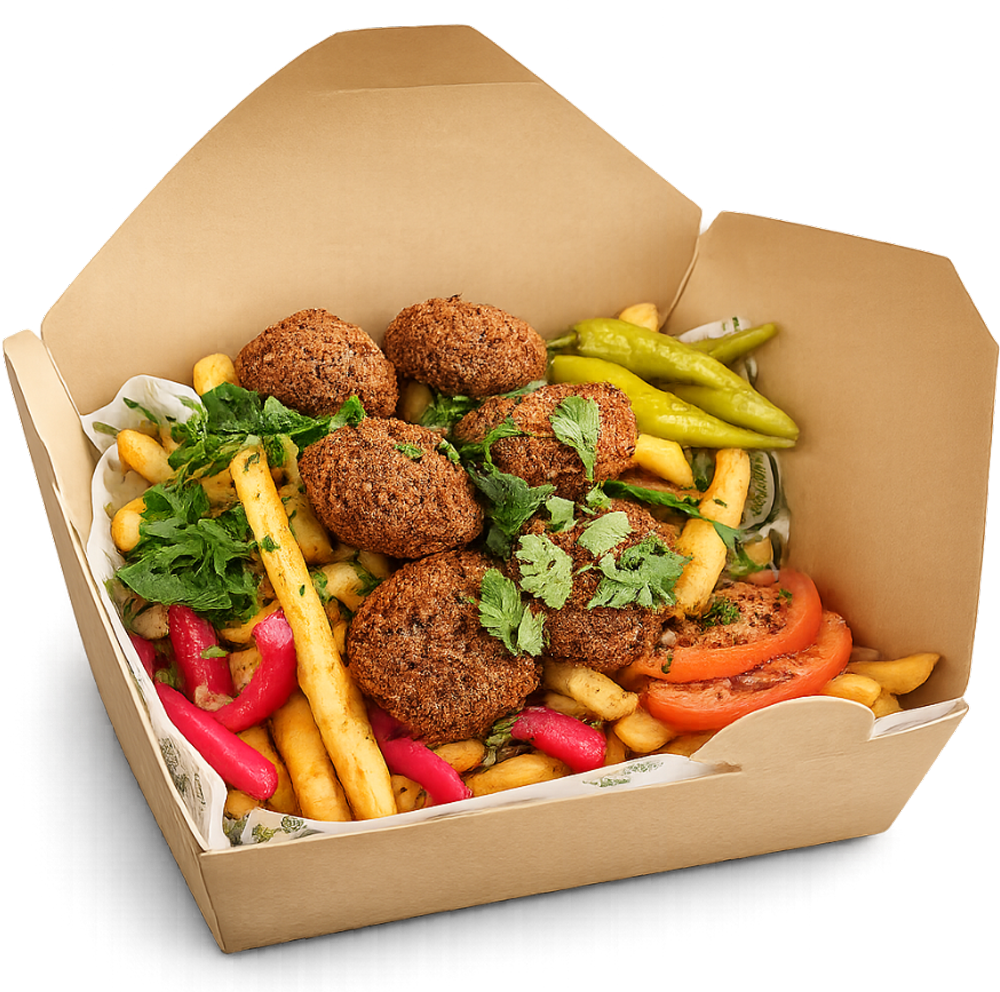 En falafeltallrik
