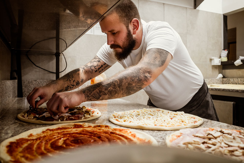 Ett porträtt på en pizzabagare